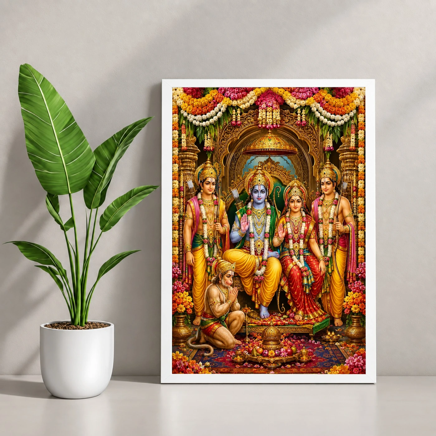 Ram Darbar Grand Festival Flower Decoration Photo Frame, view 4