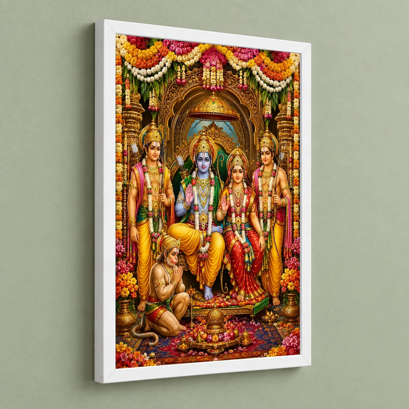 Ram Darbar Grand Festival Flower Decoration Photo Frame, view 5