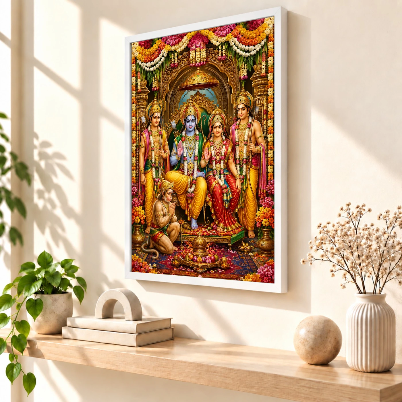 Ram Darbar Grand Festival Flower Decoration Photo Frame, view 7