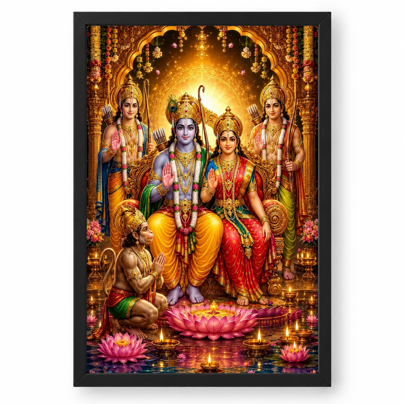 Ram Darbar Lotus And Diya Radiance Photo Frame