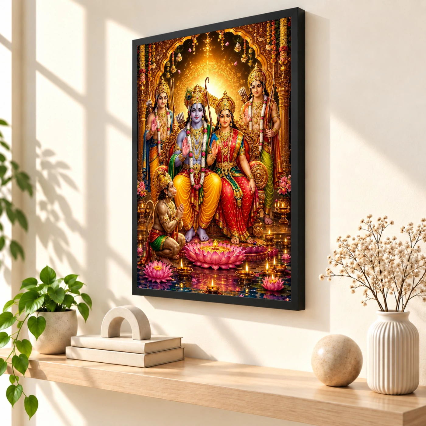 Ram Darbar Lotus And Diya Radiance Photo Frame, view 2