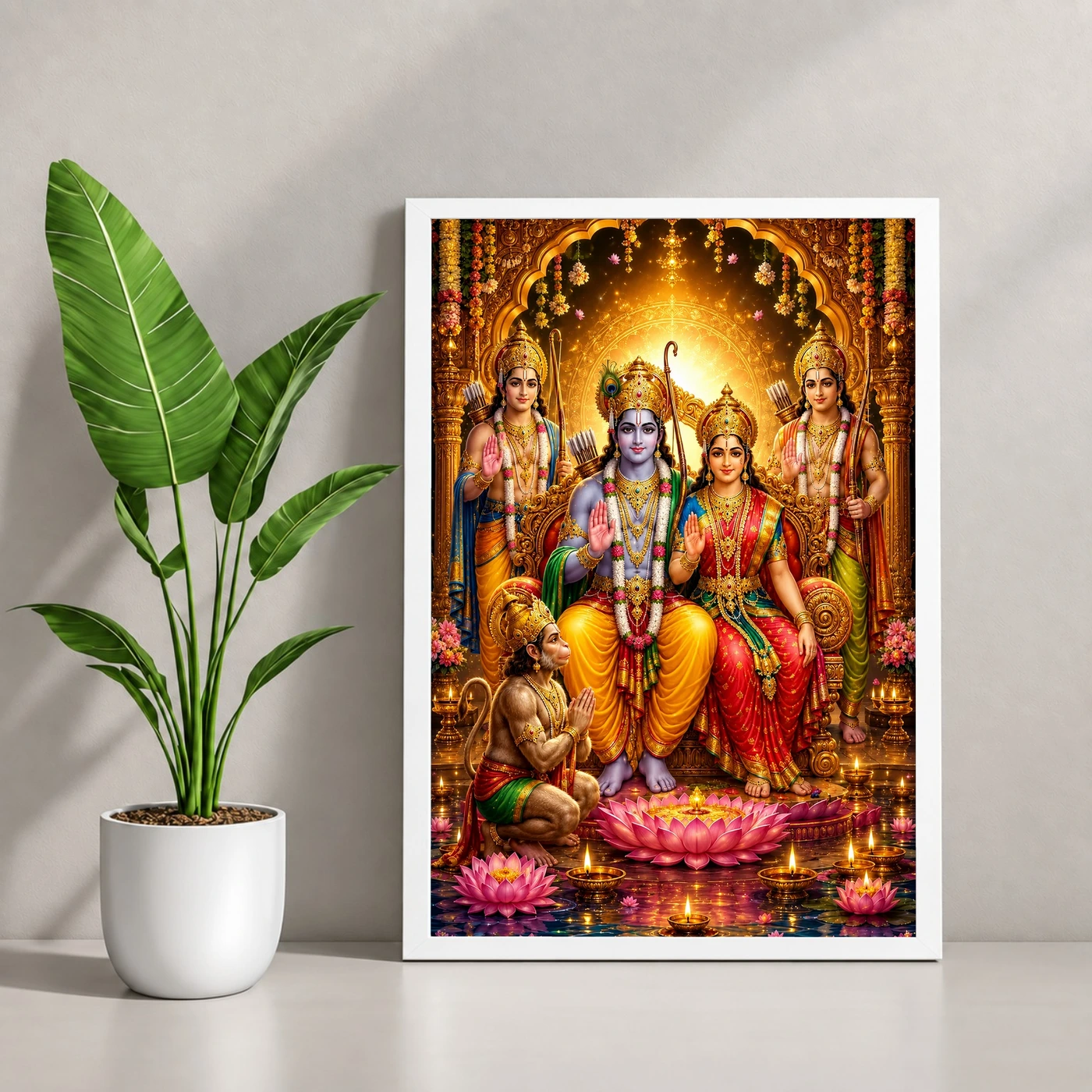 Ram Darbar Lotus And Diya Radiance Photo Frame, view 4