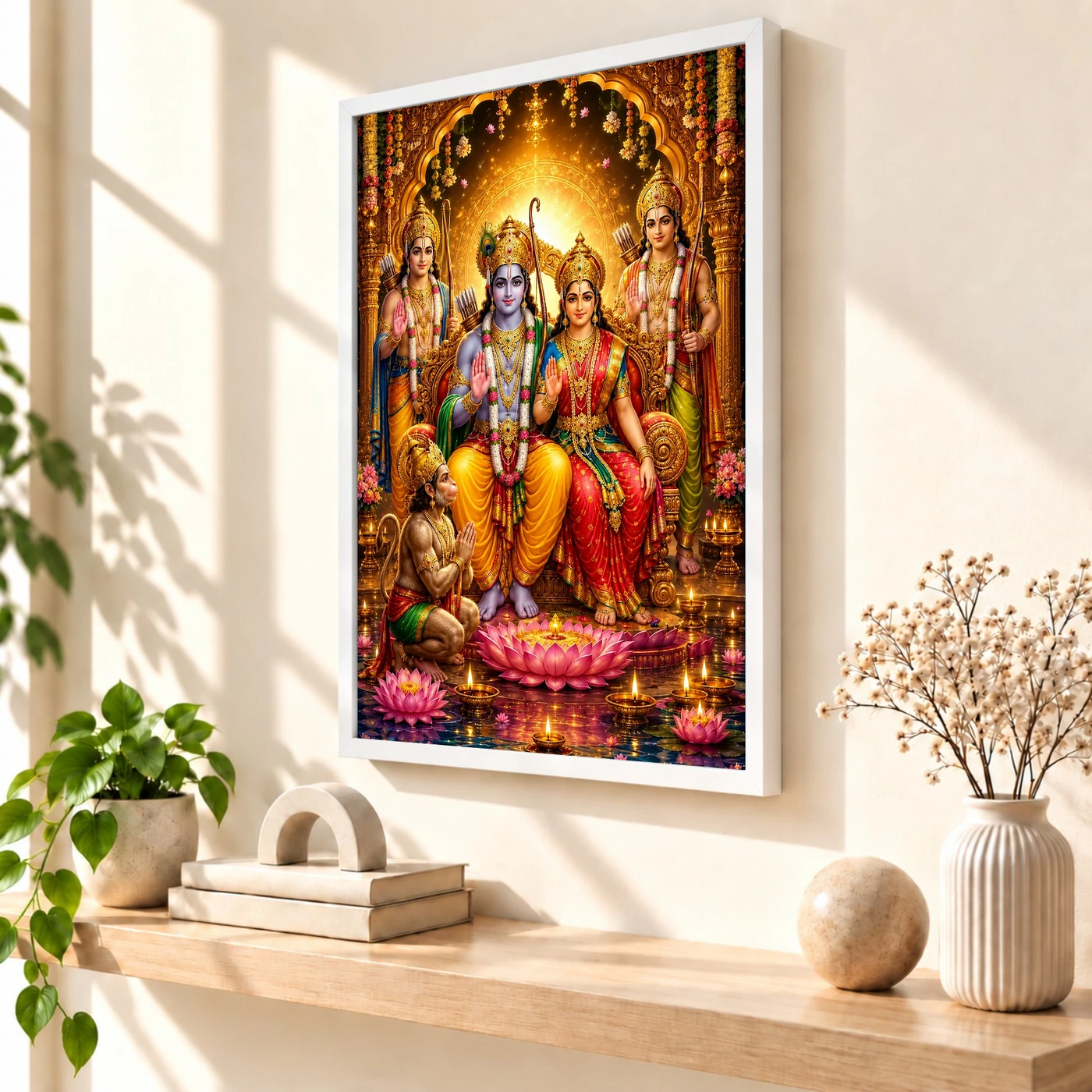 Ram Darbar Lotus And Diya Radiance Photo Frame, view 7