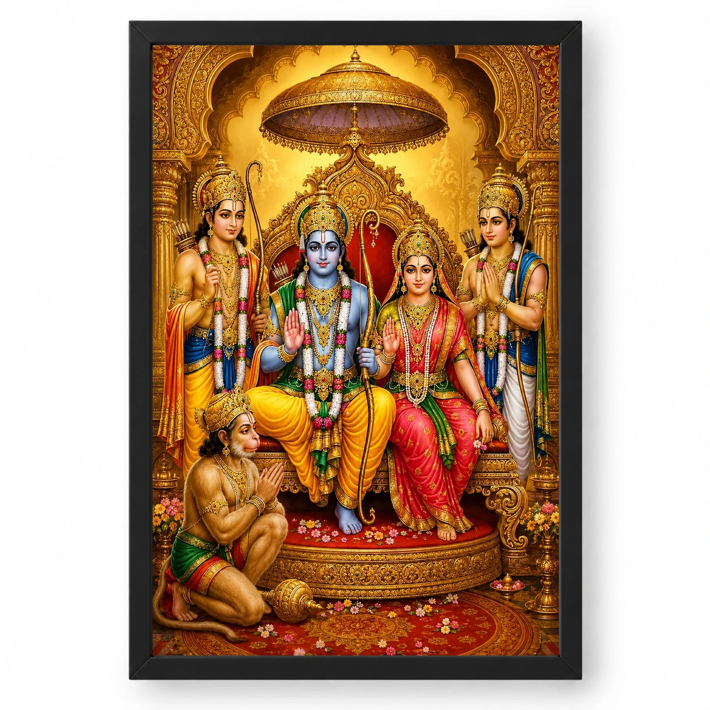 Ram Darbar Ornate Golden Temple Darshan Photo Frame