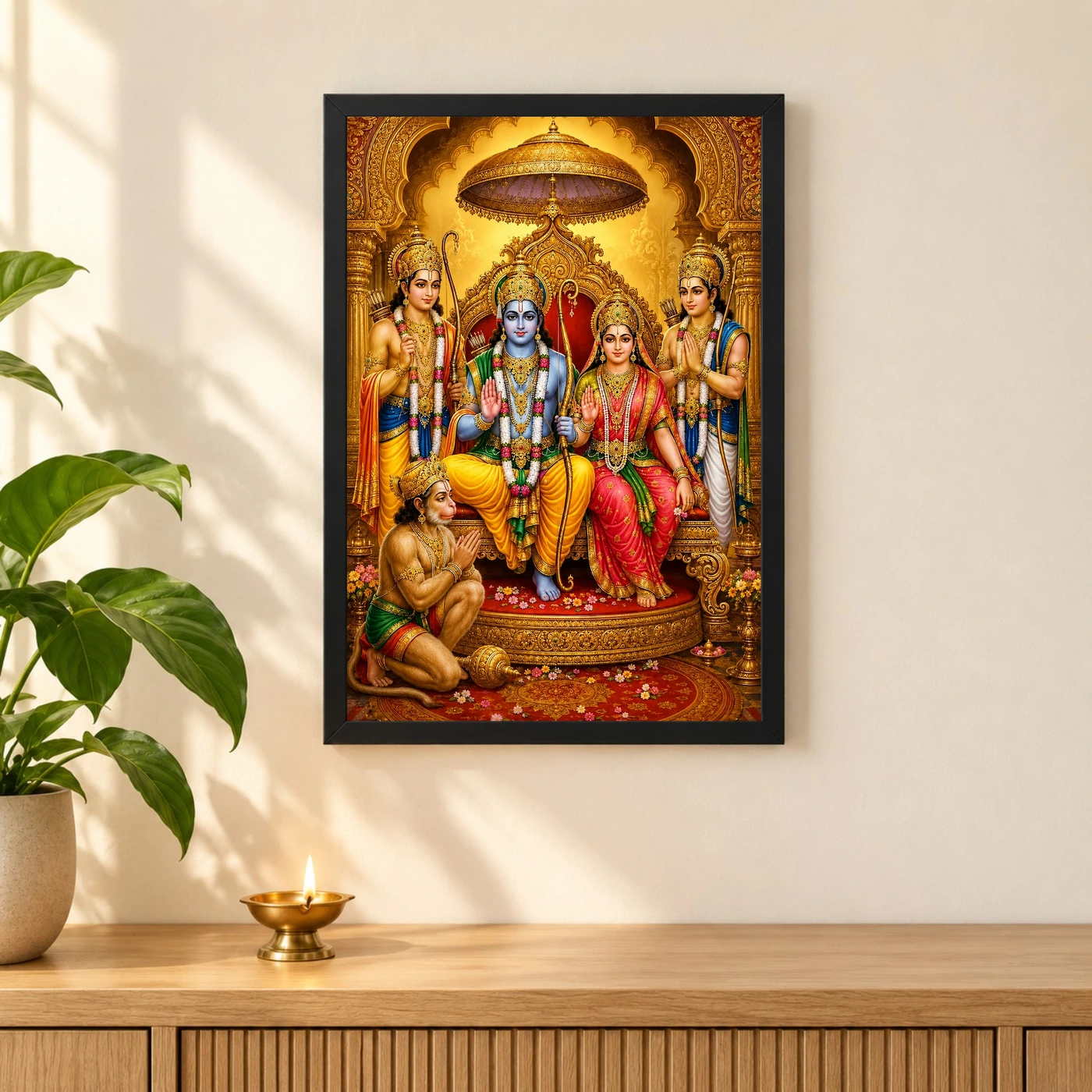 Ram Darbar Ornate Golden Temple Darshan Photo Frame, view 3