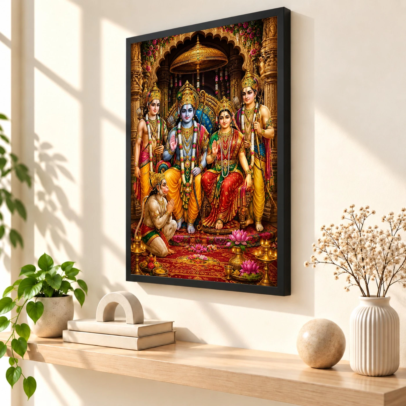 Ram Darbar Peaceful Home Mandir Composition Photo Frame, view 2