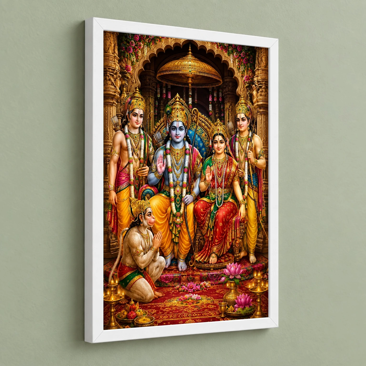 Ram Darbar Peaceful Home Mandir Composition Photo Frame, view 5