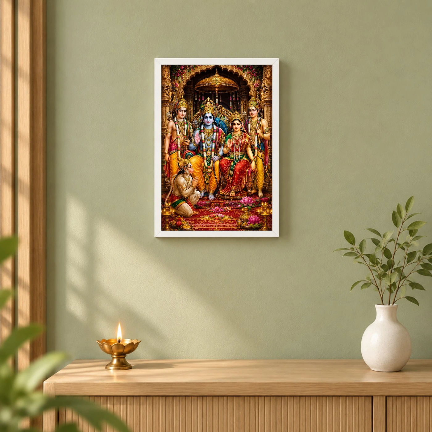 Ram Darbar Peaceful Home Mandir Composition Photo Frame, view 6