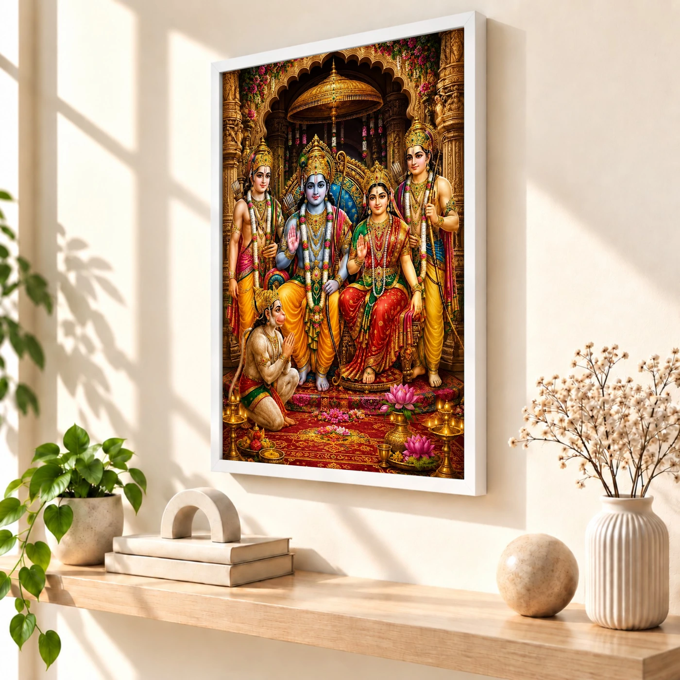 Ram Darbar Peaceful Home Mandir Composition Photo Frame, view 7