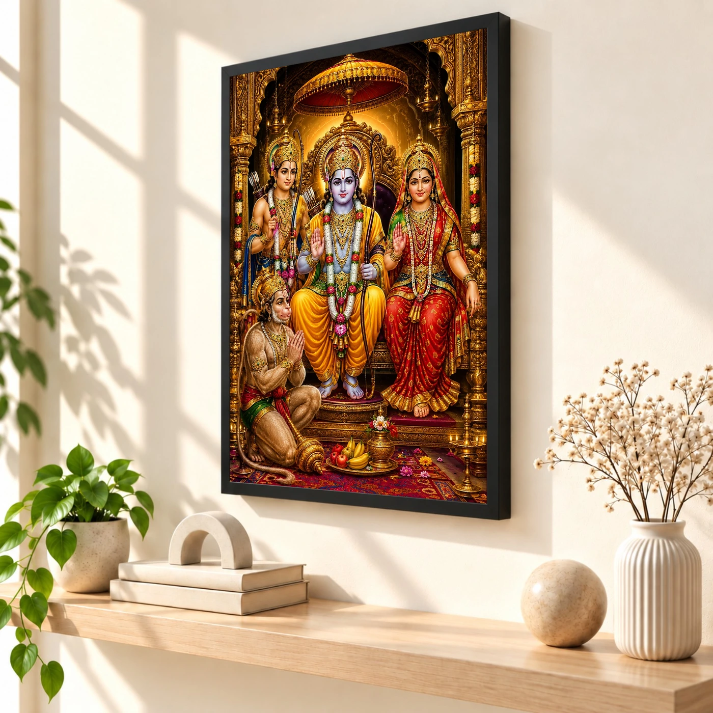 Ram Darbar Vivid Premium Spiritual Poster Art Photo Frame, view 2