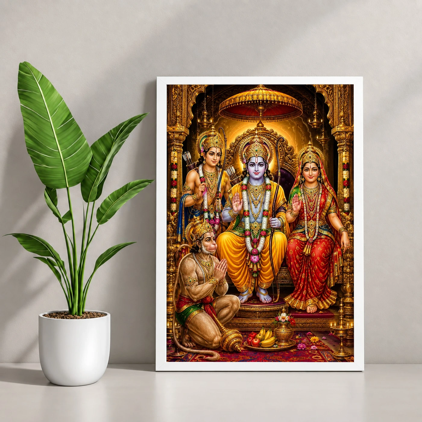 Ram Darbar Vivid Premium Spiritual Poster Art Photo Frame, view 4