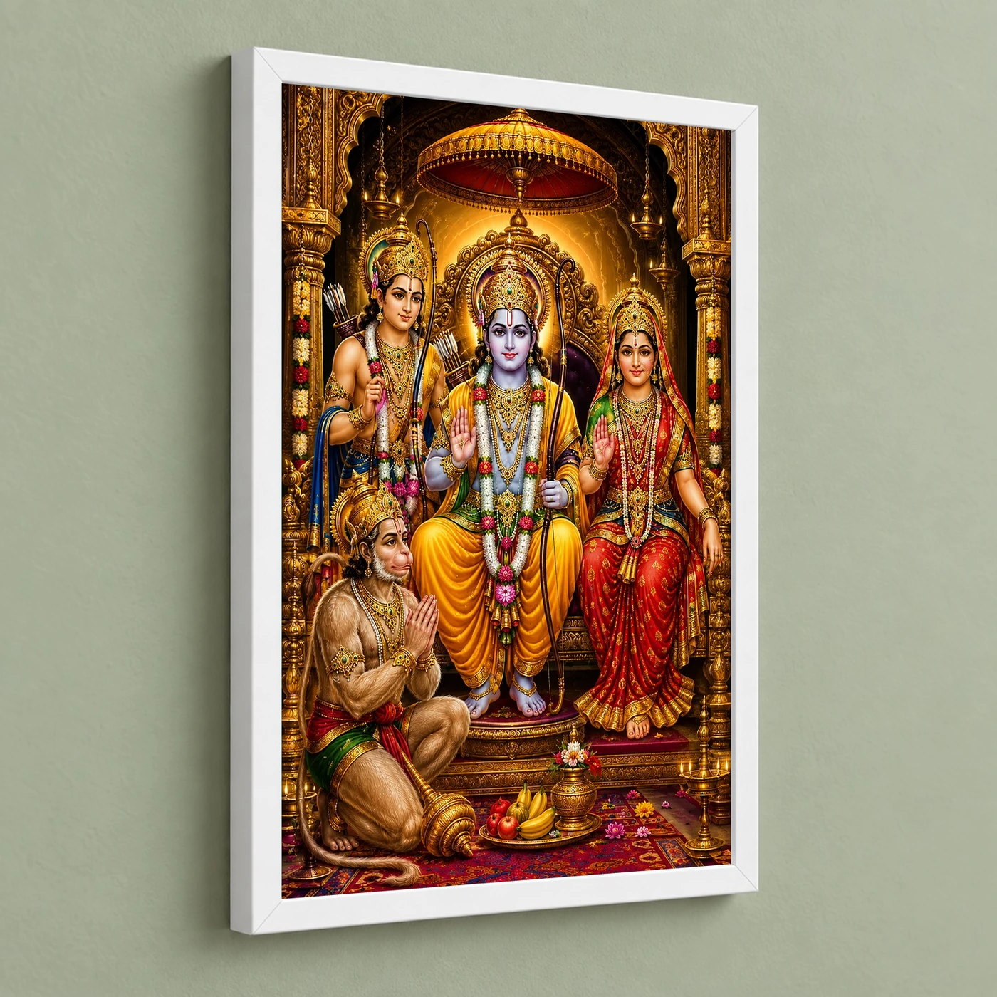 Ram Darbar Vivid Premium Spiritual Poster Art Photo Frame, view 5