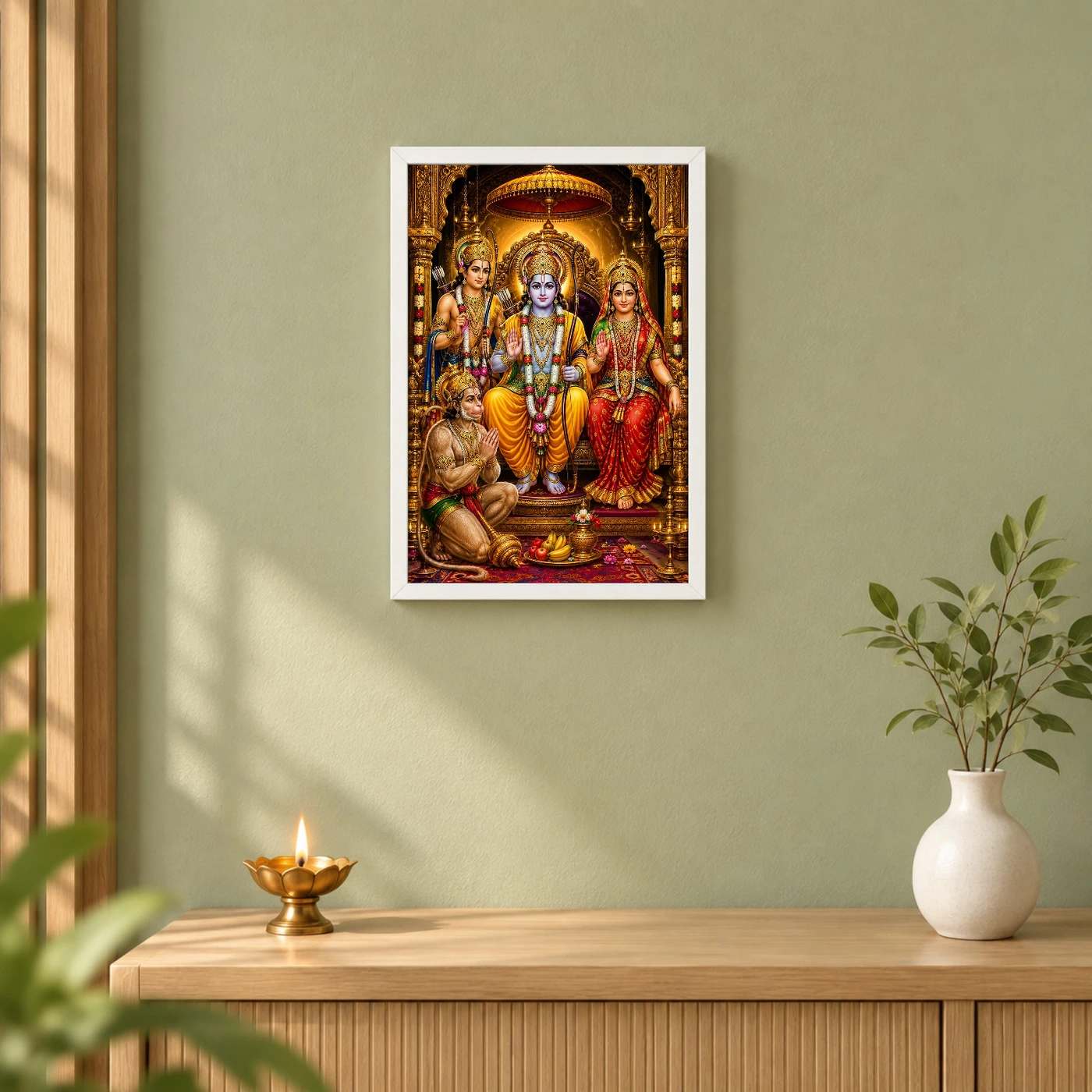 Ram Darbar Vivid Premium Spiritual Poster Art Photo Frame, view 6