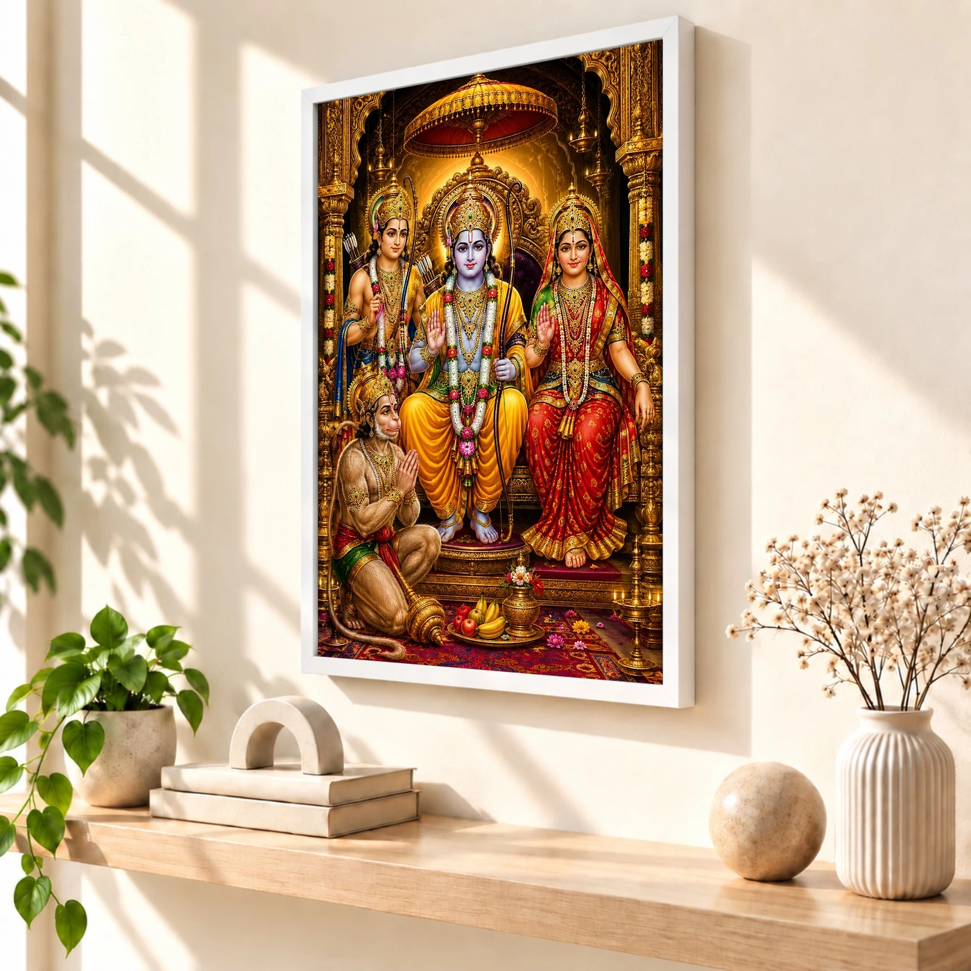 Ram Darbar Vivid Premium Spiritual Poster Art Photo Frame, view 7