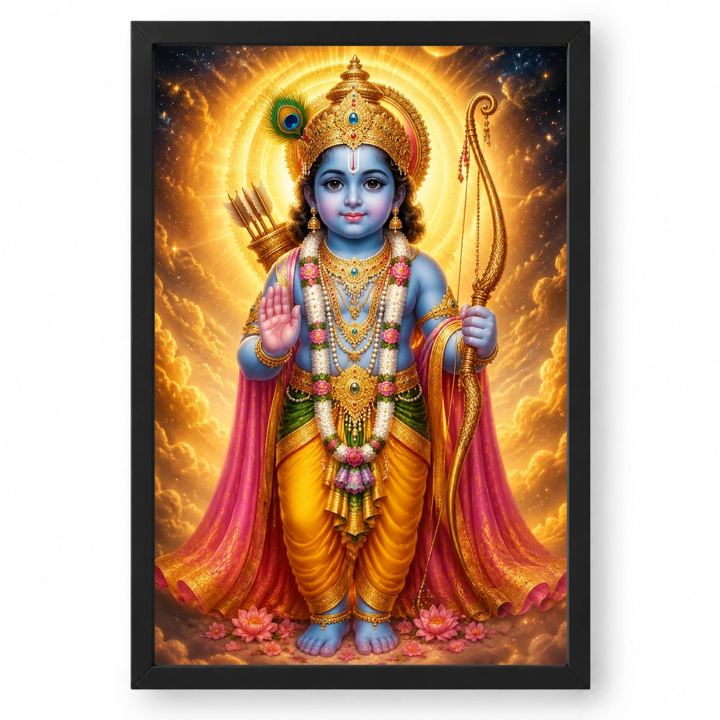 Ram Lalla Ayodhya Cosmic Celestial Aura Photo Frame