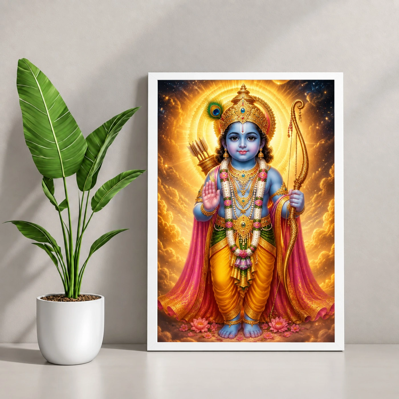Ram Lalla Ayodhya Cosmic Celestial Aura Photo Frame, view 4