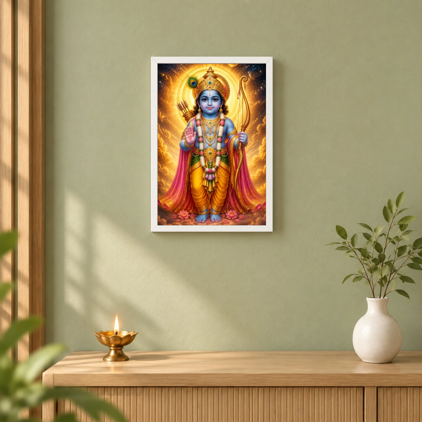 Ram Lalla Ayodhya Cosmic Celestial Aura Photo Frame, view 6