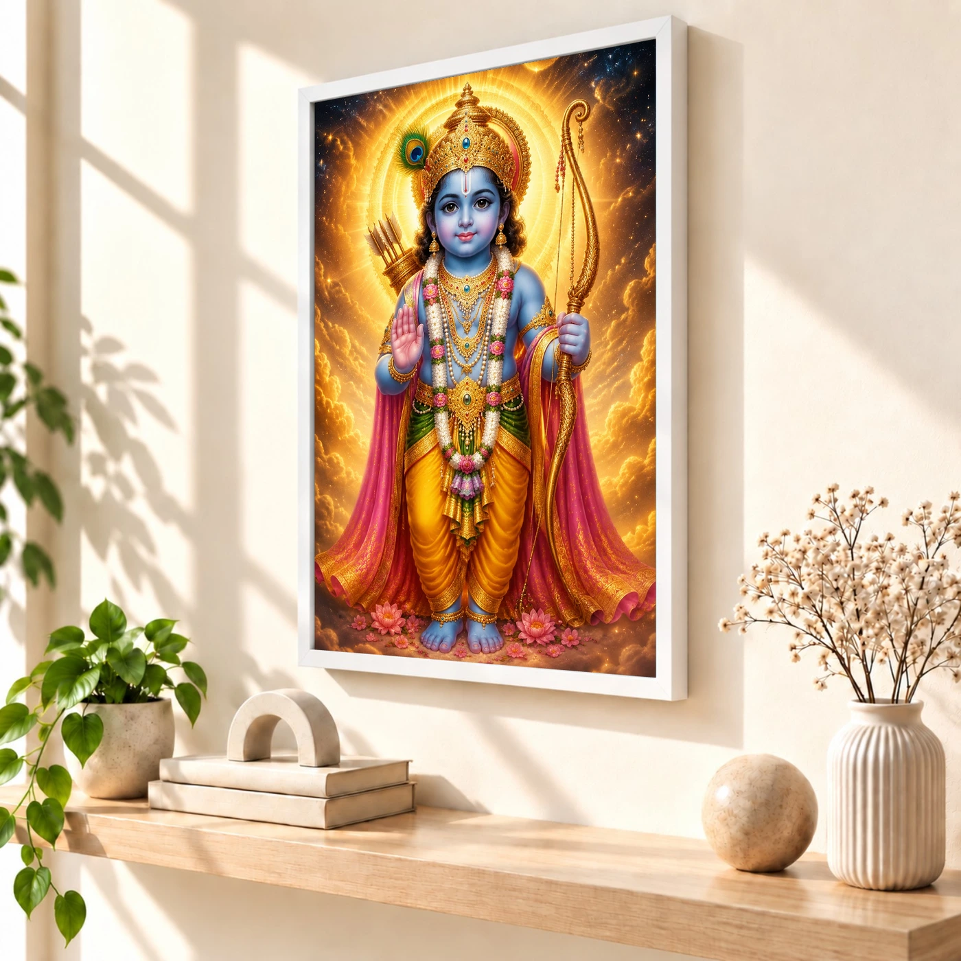 Ram Lalla Ayodhya Cosmic Celestial Aura Photo Frame, view 7