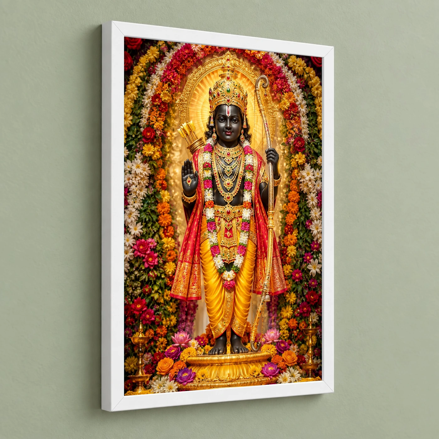Ram Lalla Ayodhya Grand Festival Flower Decoration Photo Frame, view 5