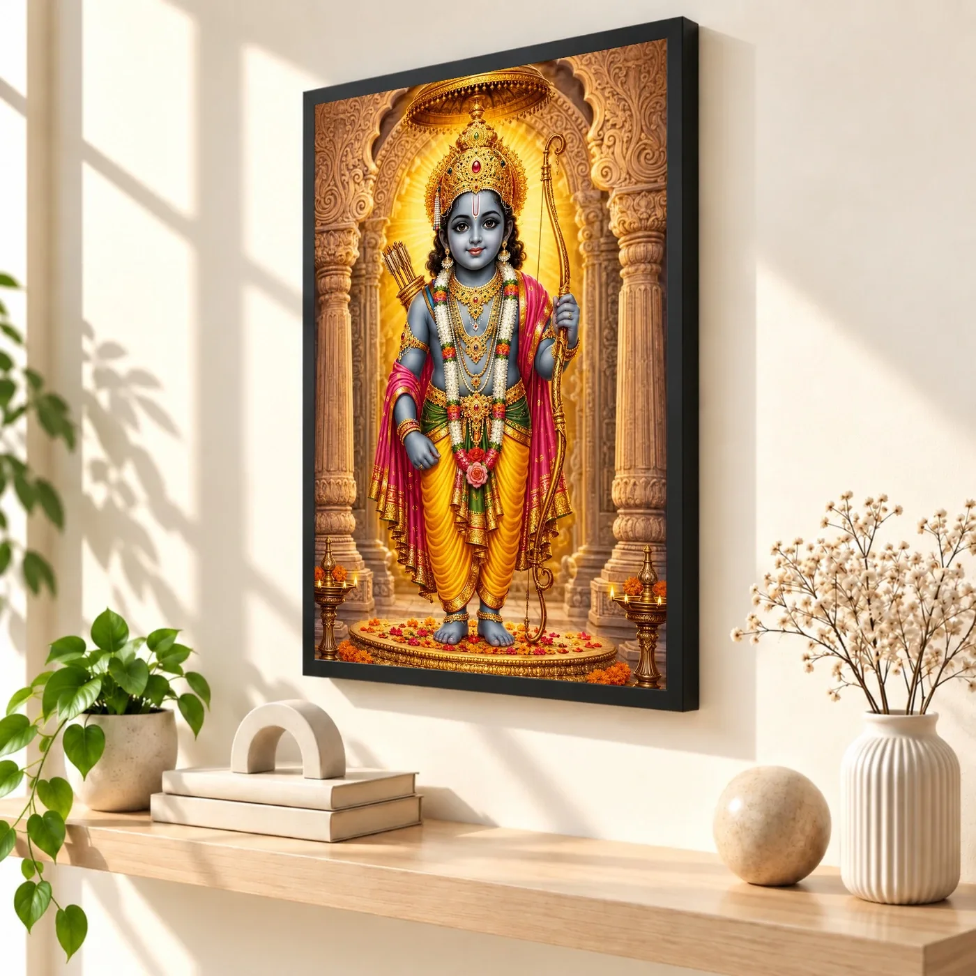 Ram Lalla Ayodhya Heritage Temple Architecture Backdrop Photo Frame, view 2