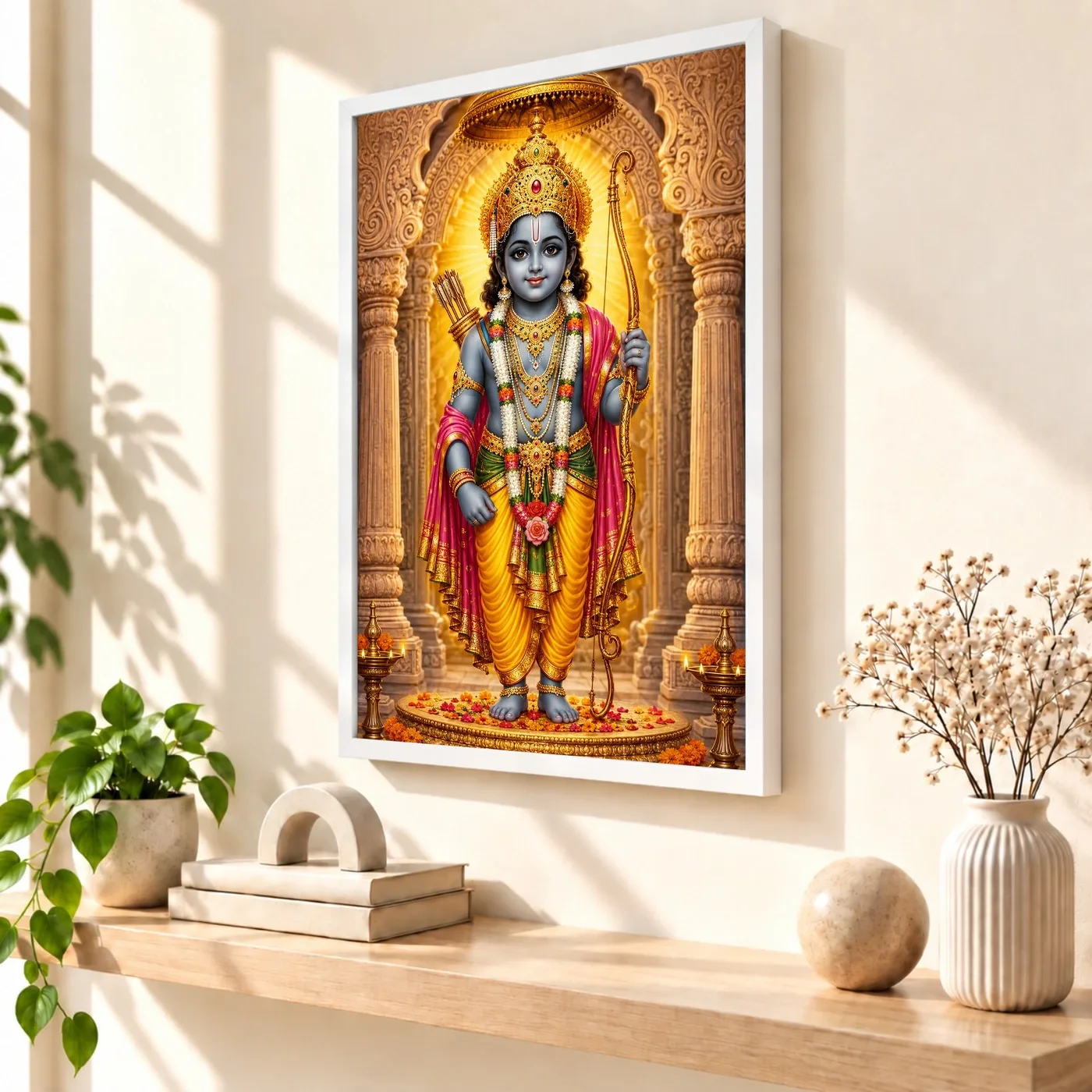 Ram Lalla Ayodhya Heritage Temple Architecture Backdrop Photo Frame, view 7