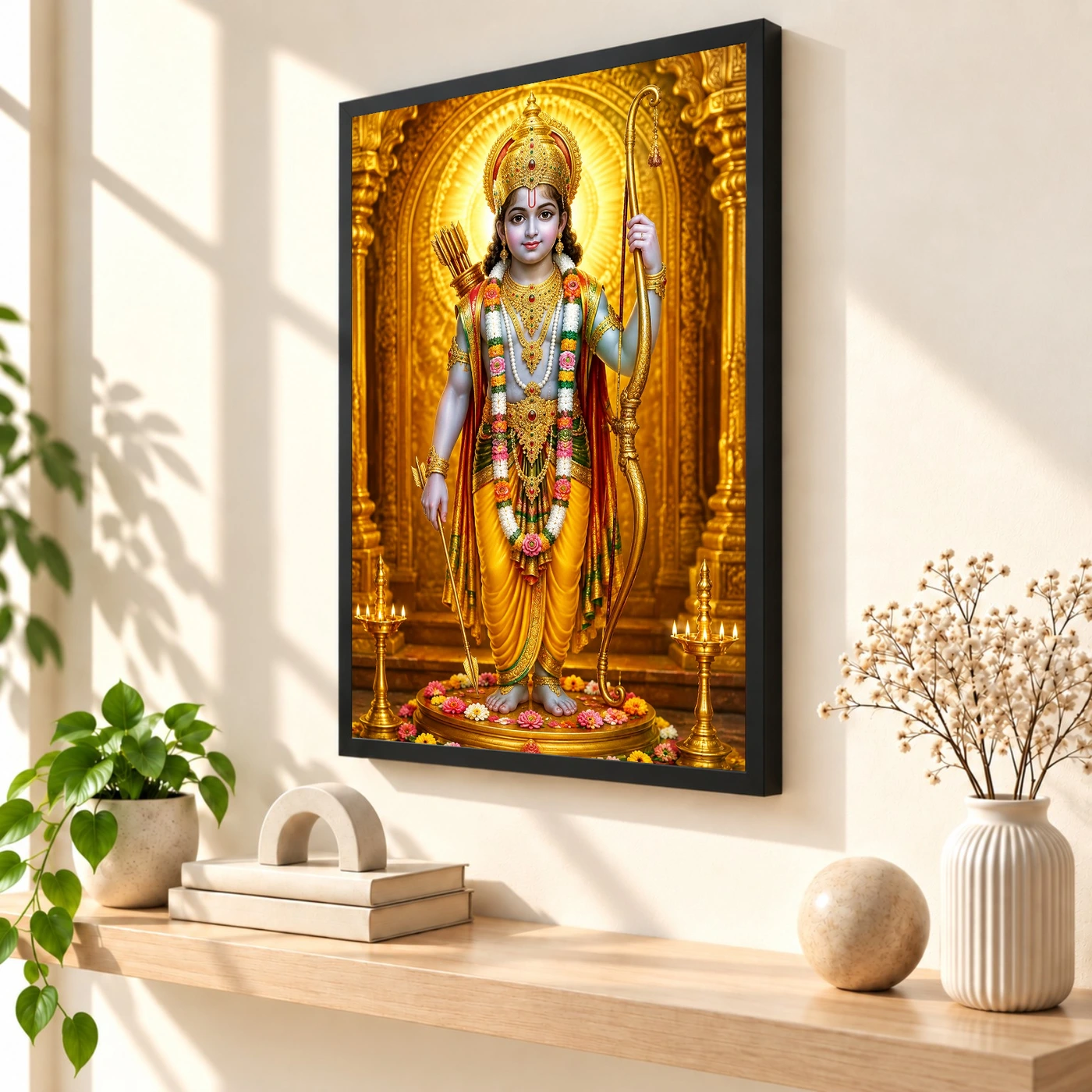 Ram Lalla Ayodhya Ornate Golden Temple Darshan Photo Frame, view 2