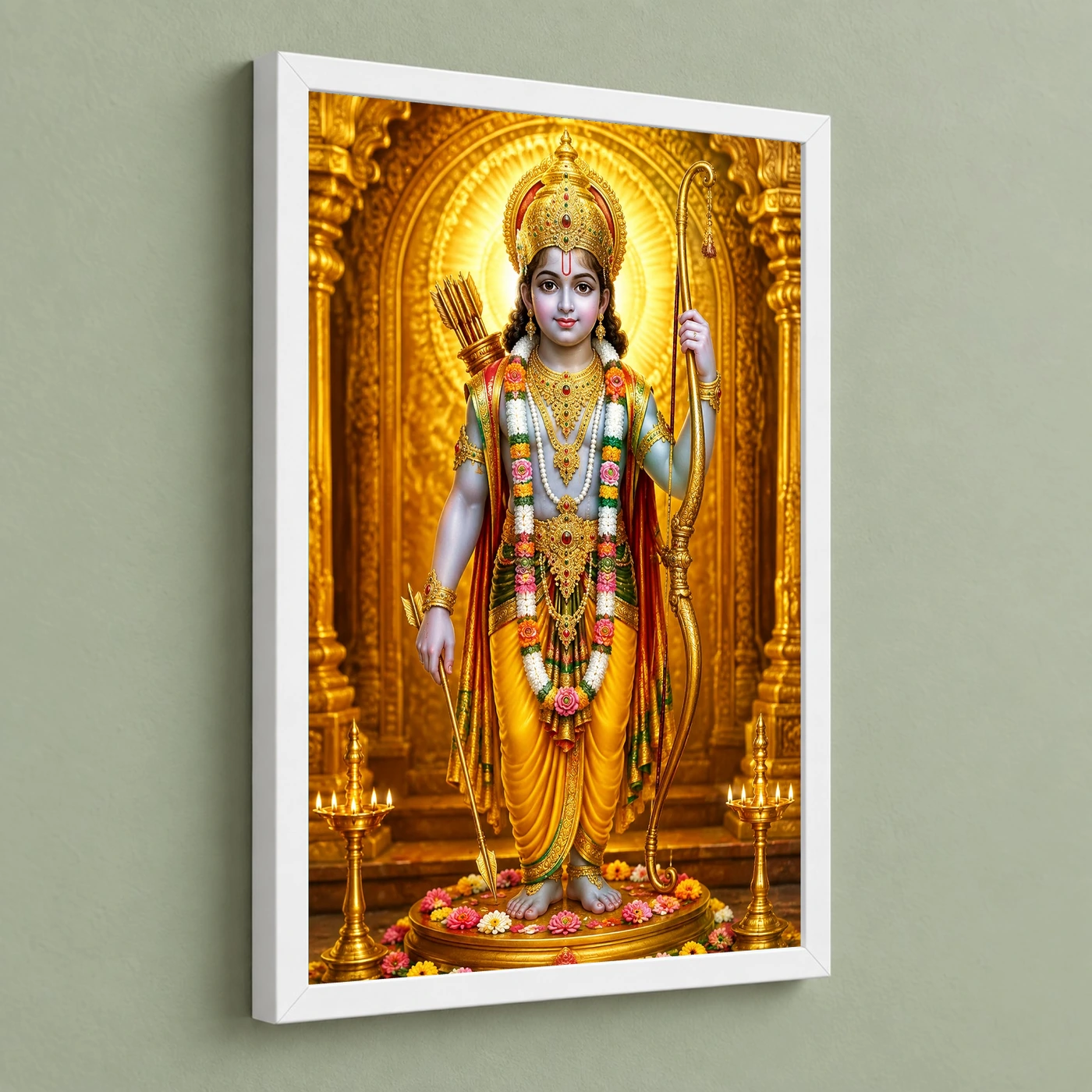 Ram Lalla Ayodhya Ornate Golden Temple Darshan Photo Frame, view 5