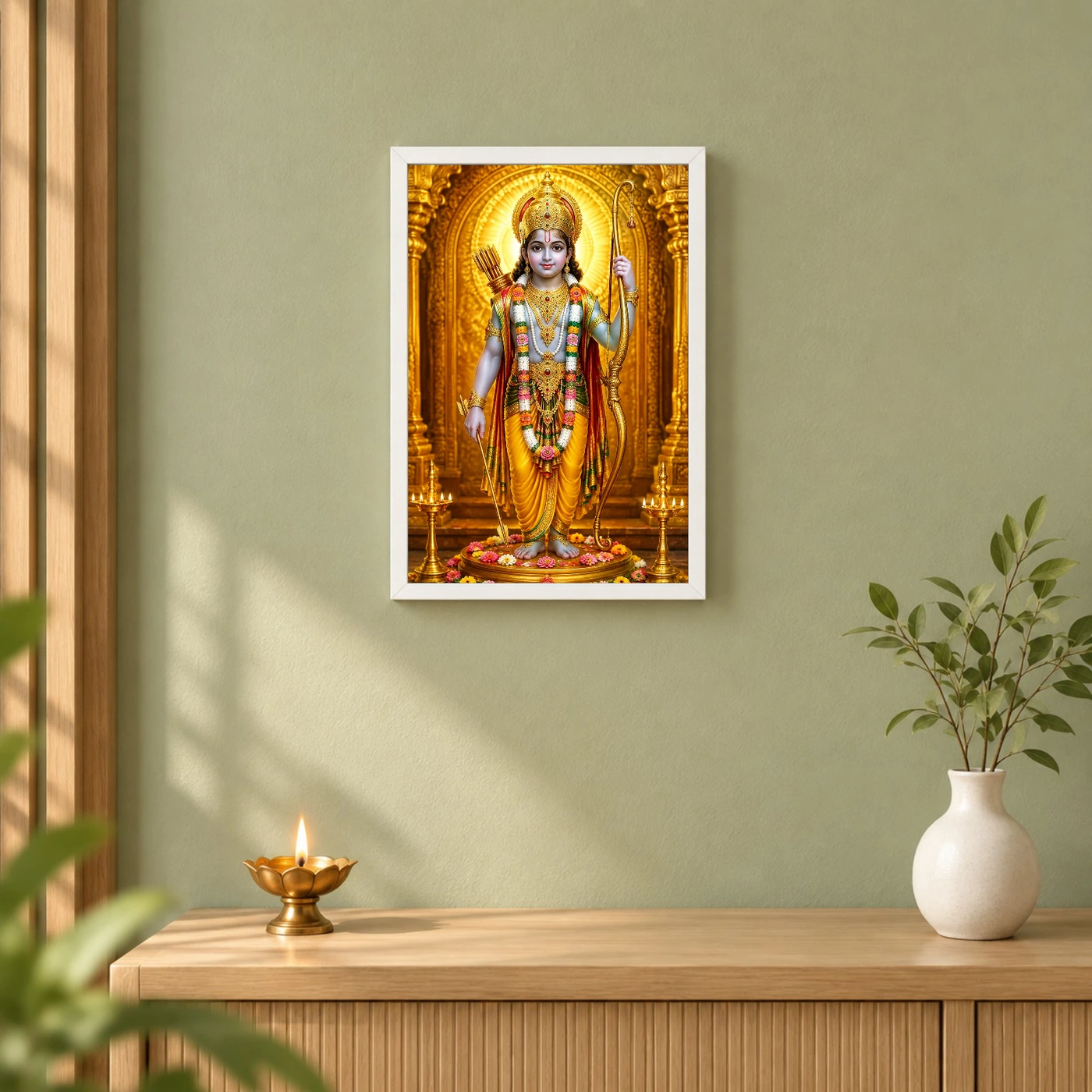 Ram Lalla Ayodhya Ornate Golden Temple Darshan Photo Frame, view 6