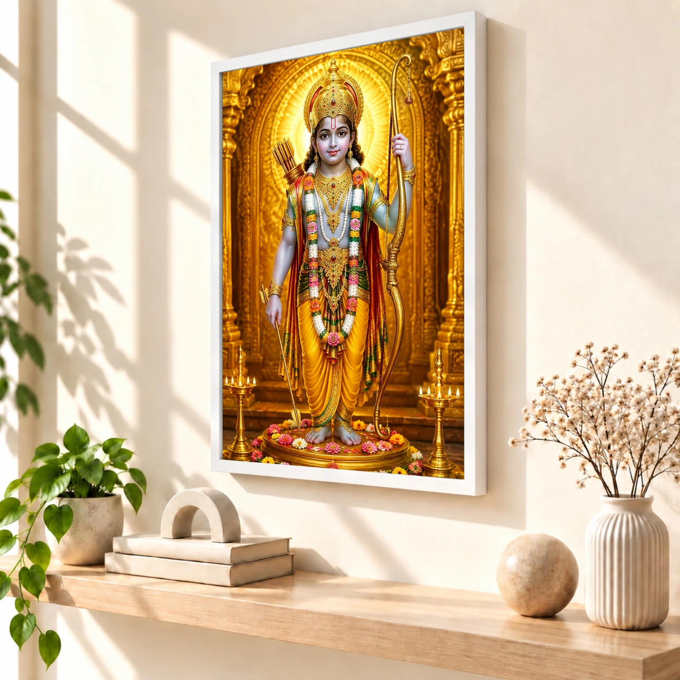 Ram Lalla Ayodhya Ornate Golden Temple Darshan Photo Frame, view 7