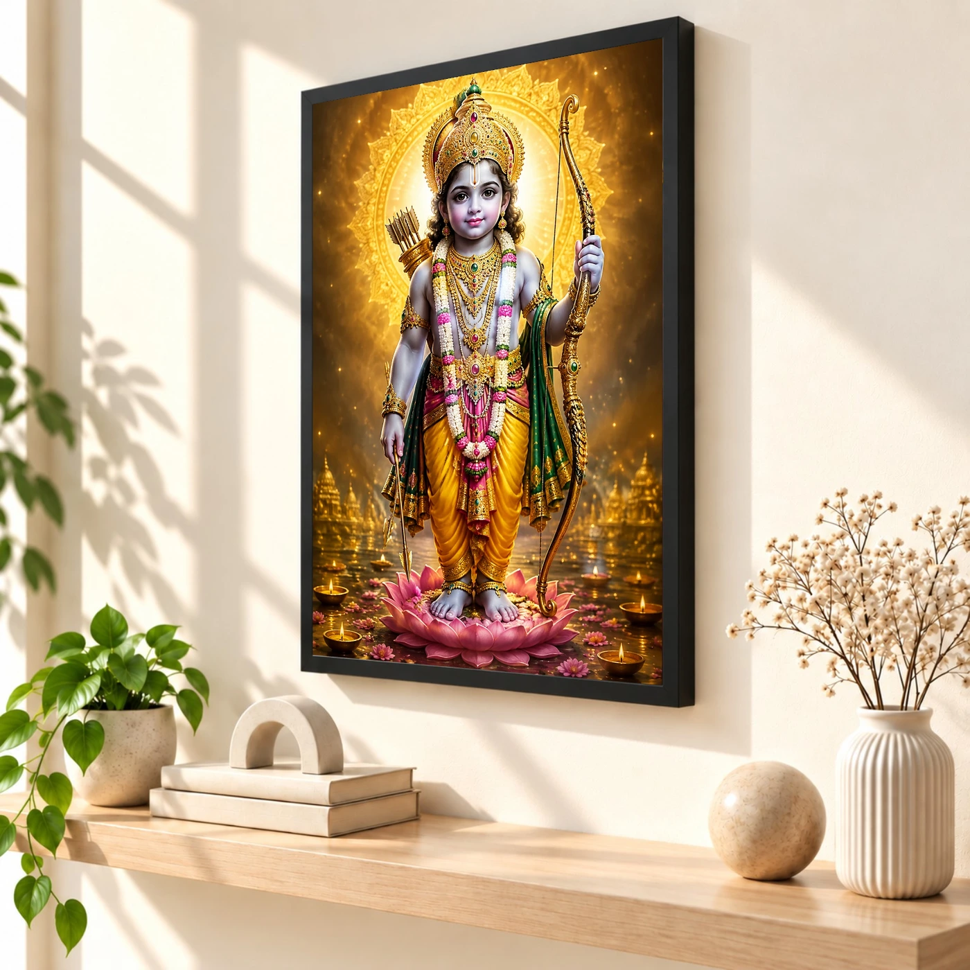 Ram Lalla Ayodhya Royal Jewel-Toned Portrait Photo Frame, view 2