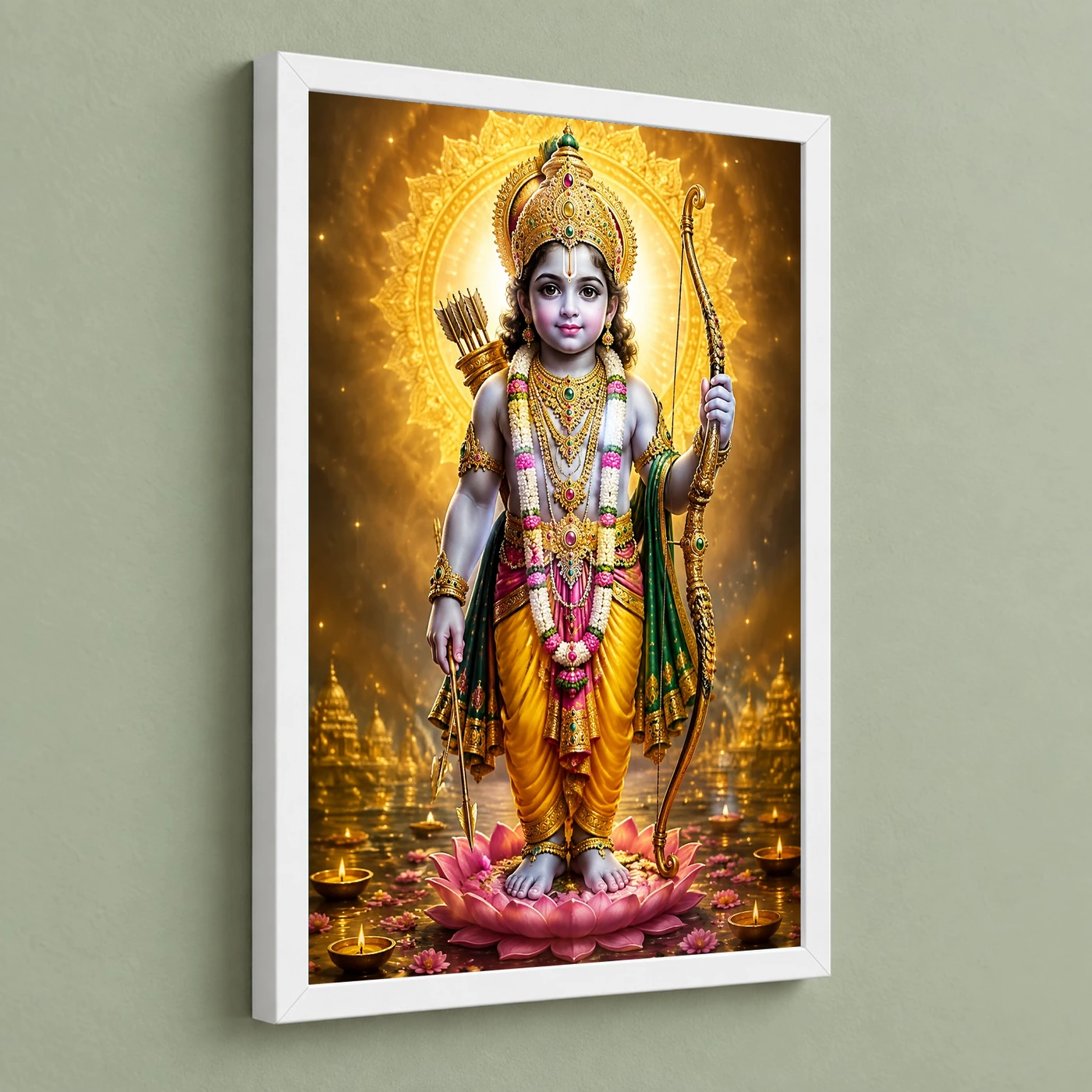 Ram Lalla Ayodhya Royal Jewel-Toned Portrait Photo Frame, view 5