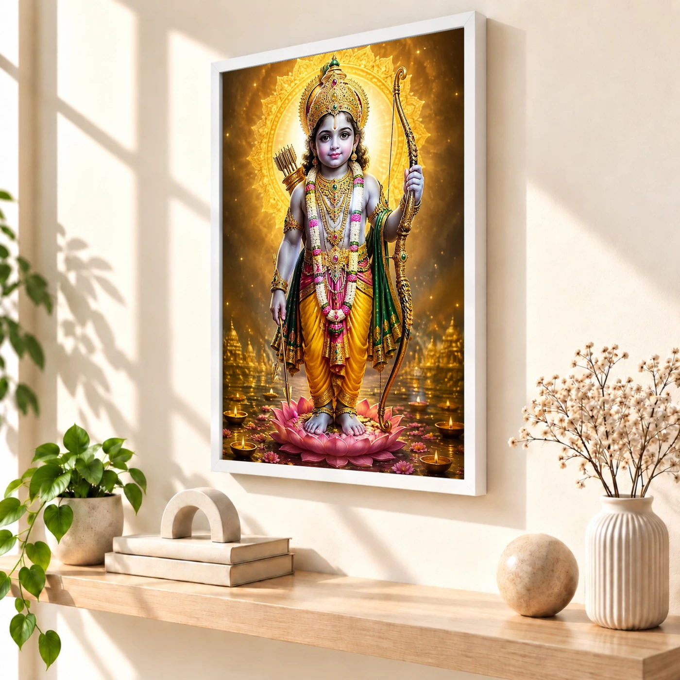 Ram Lalla Ayodhya Royal Jewel-Toned Portrait Photo Frame, view 7