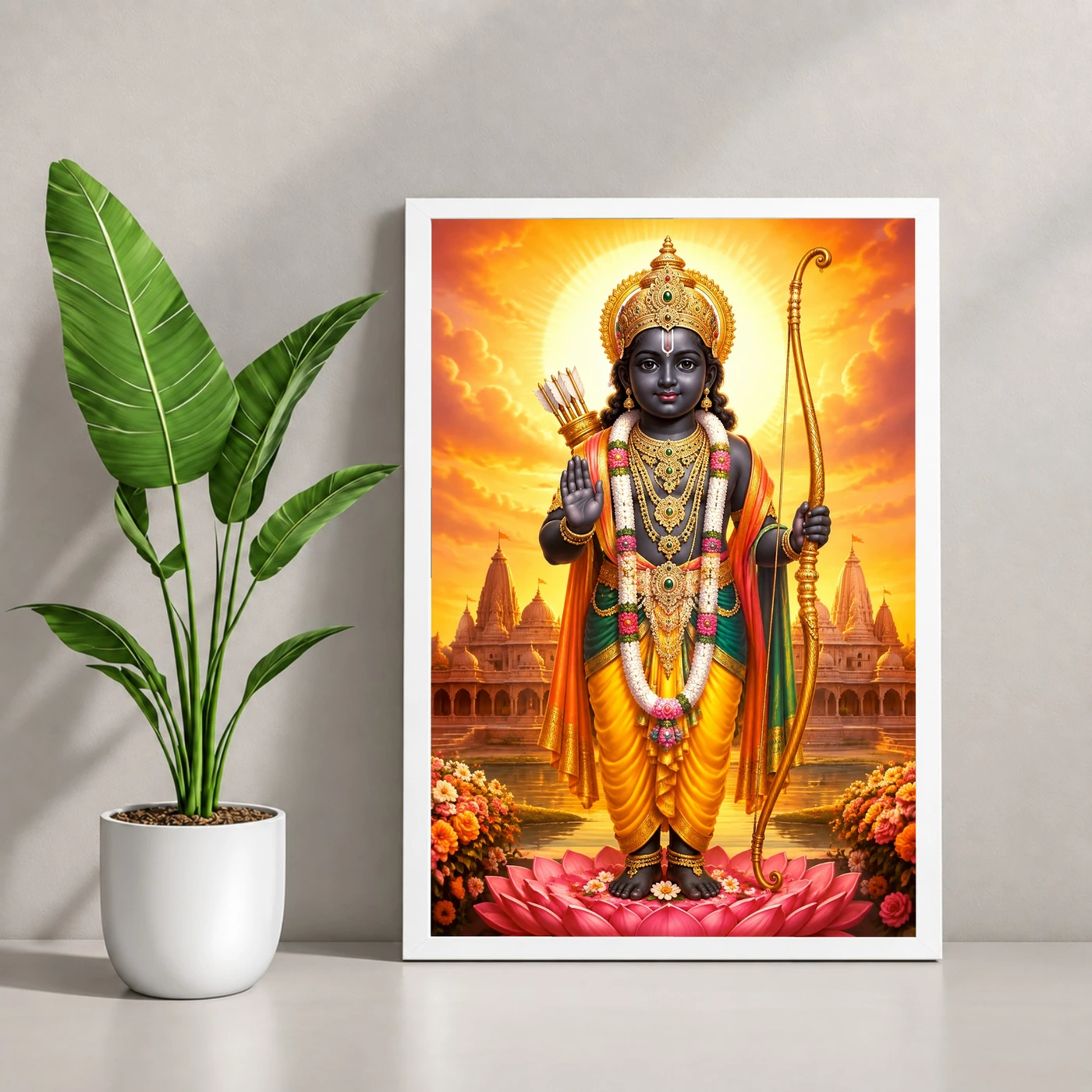 Ram Lalla Ayodhya Serene Sunrise Blessing Photo Frame, view 4