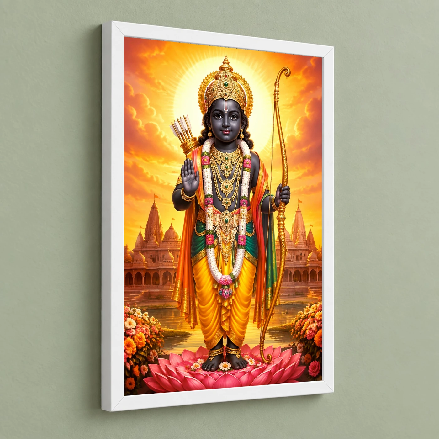 Ram Lalla Ayodhya Serene Sunrise Blessing Photo Frame, view 5