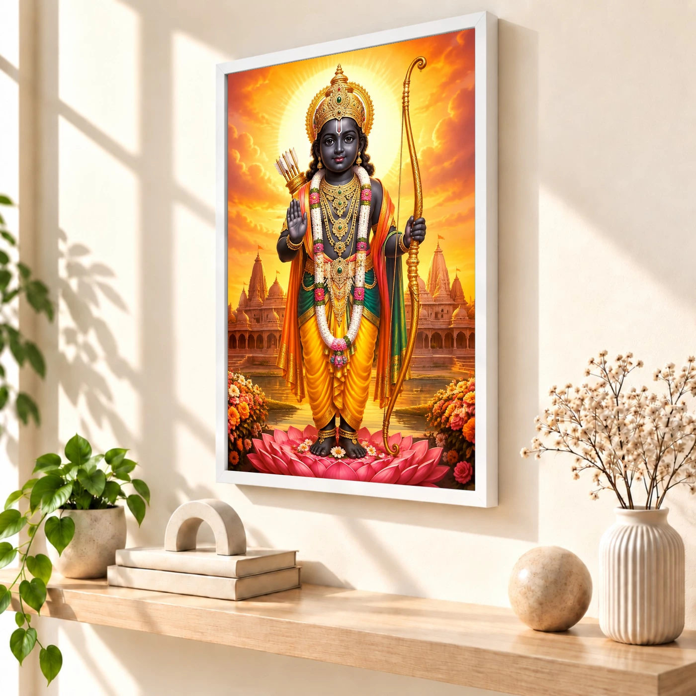 Ram Lalla Ayodhya Serene Sunrise Blessing Photo Frame, view 7
