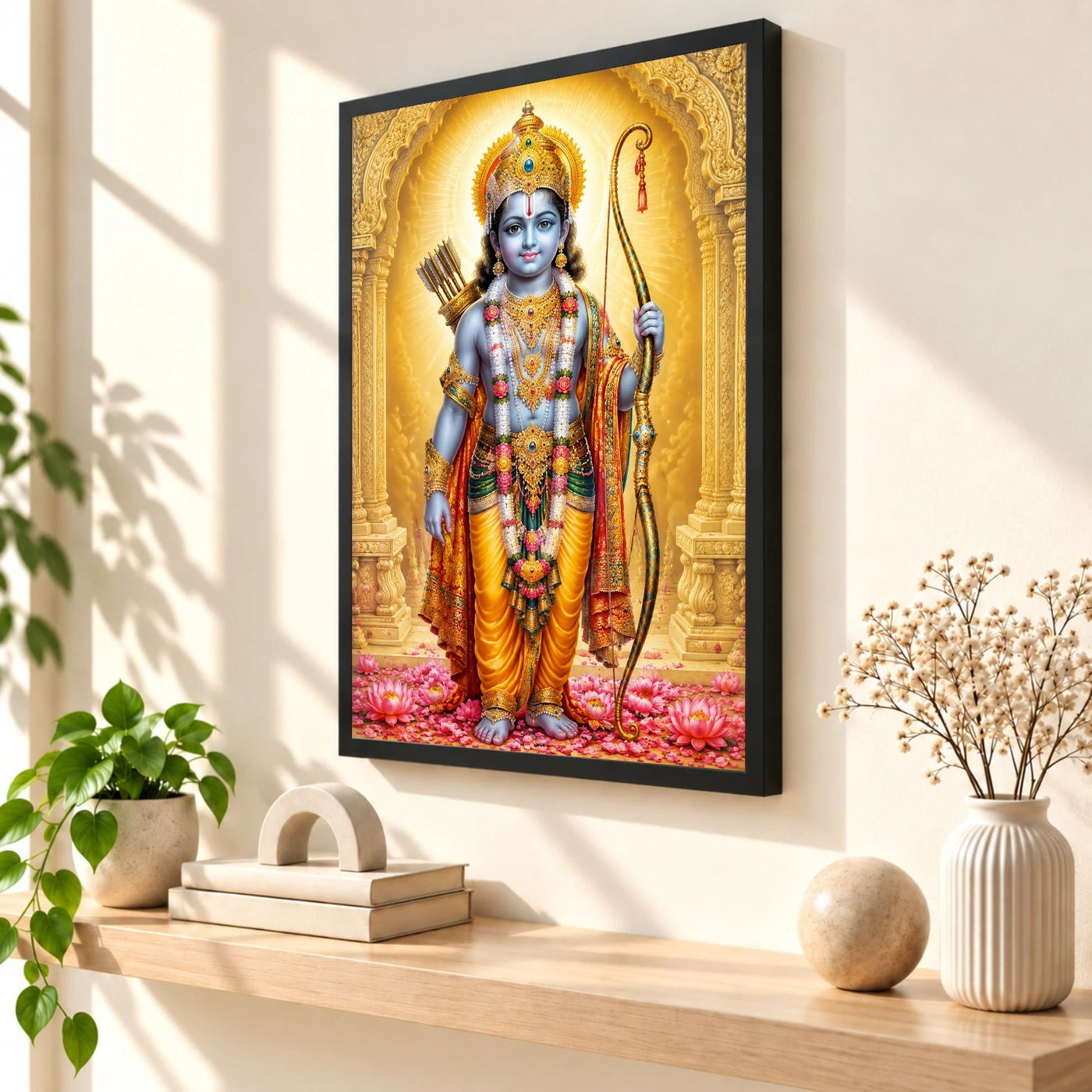 Ram Lalla Ayodhya Traditional Indian Miniature-Inspired Devotional Art Photo Frame, view 2