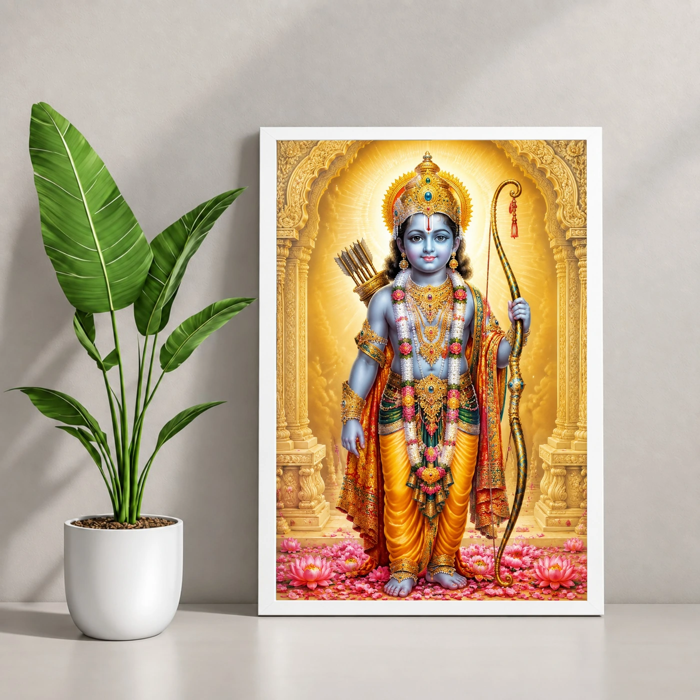 Ram Lalla Ayodhya Traditional Indian Miniature-Inspired Devotional Art Photo Frame, view 4