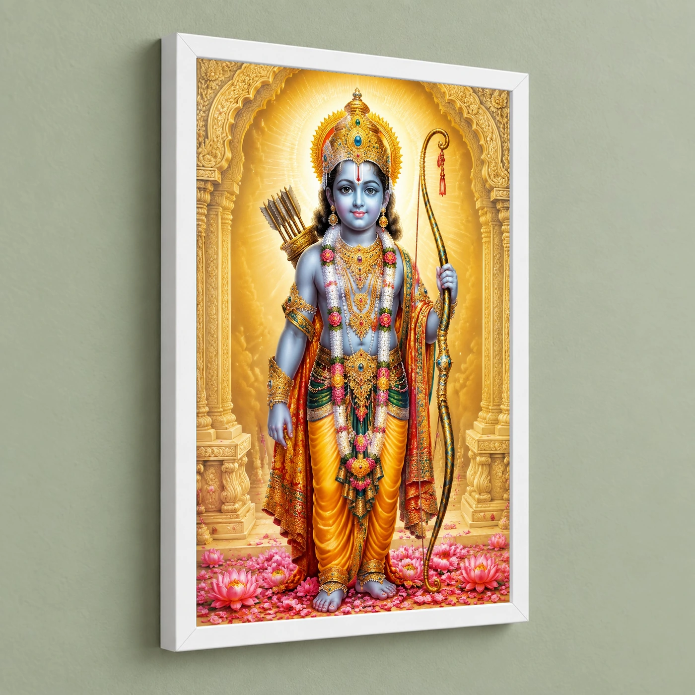 Ram Lalla Ayodhya Traditional Indian Miniature-Inspired Devotional Art Photo Frame, view 5