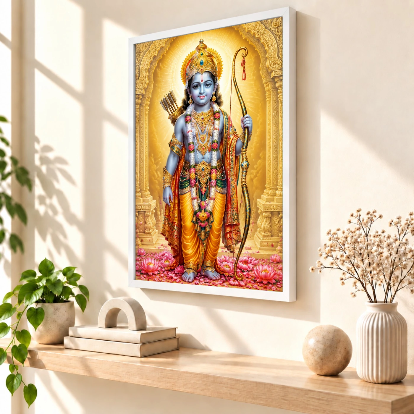 Ram Lalla Ayodhya Traditional Indian Miniature-Inspired Devotional Art Photo Frame, view 7