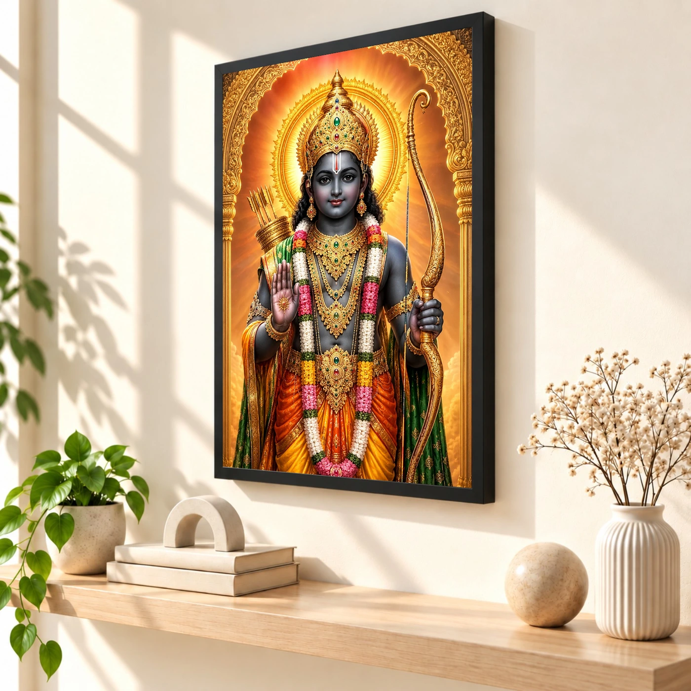 Ram Lalla Ayodhya Vivid Premium Spiritual Poster Art Photo Frame, view 2