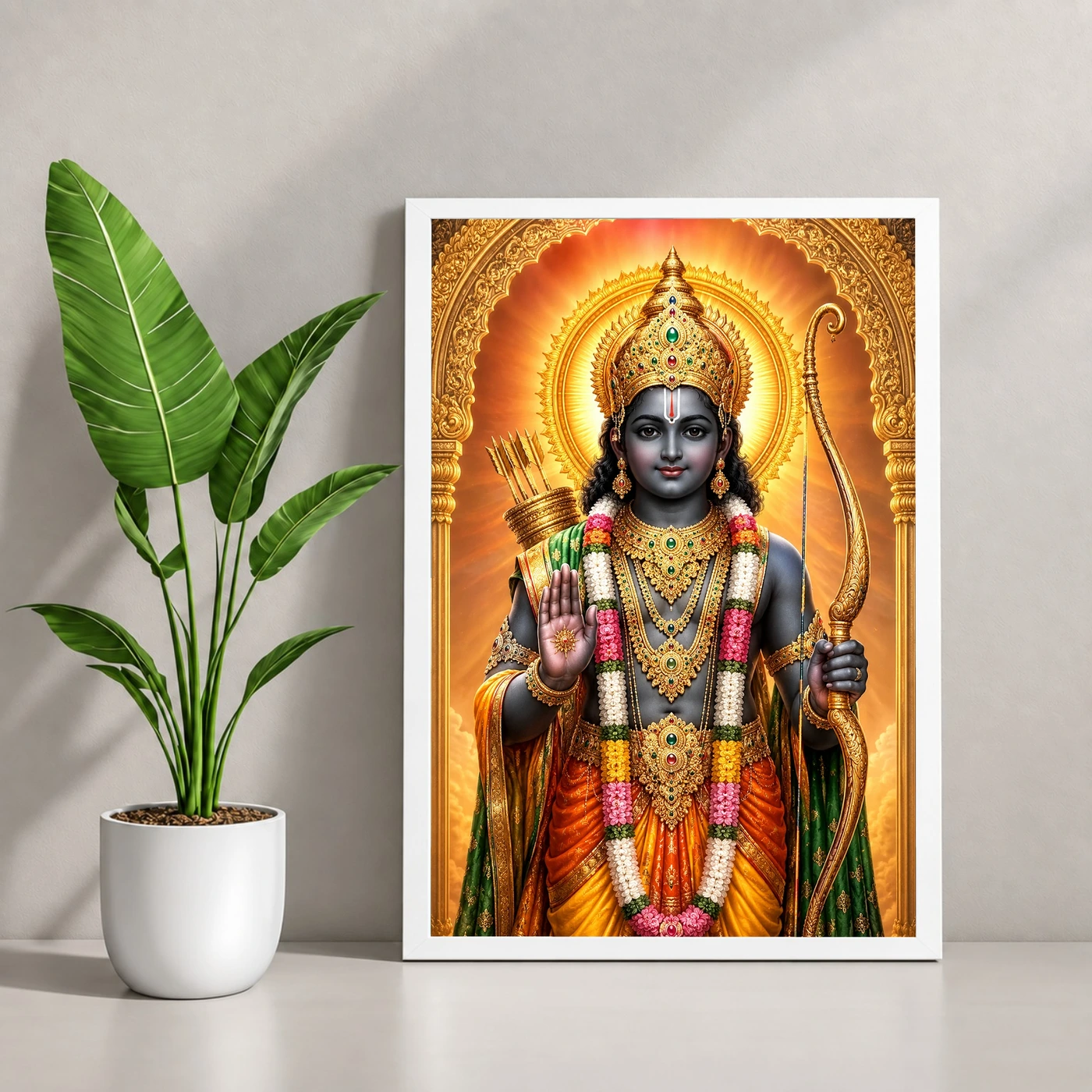 Ram Lalla Ayodhya Vivid Premium Spiritual Poster Art Photo Frame, view 4