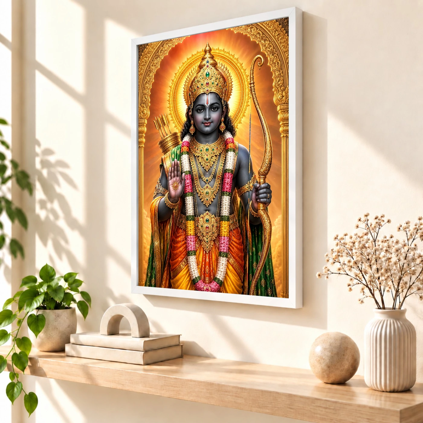 Ram Lalla Ayodhya Vivid Premium Spiritual Poster Art Photo Frame, view 7