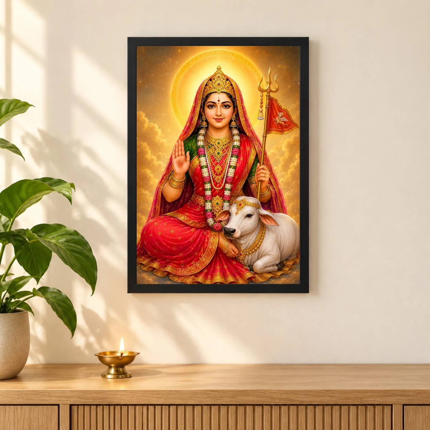 Rani Sati Dadi Cosmic Celestial Aura Photo Frame, view 3