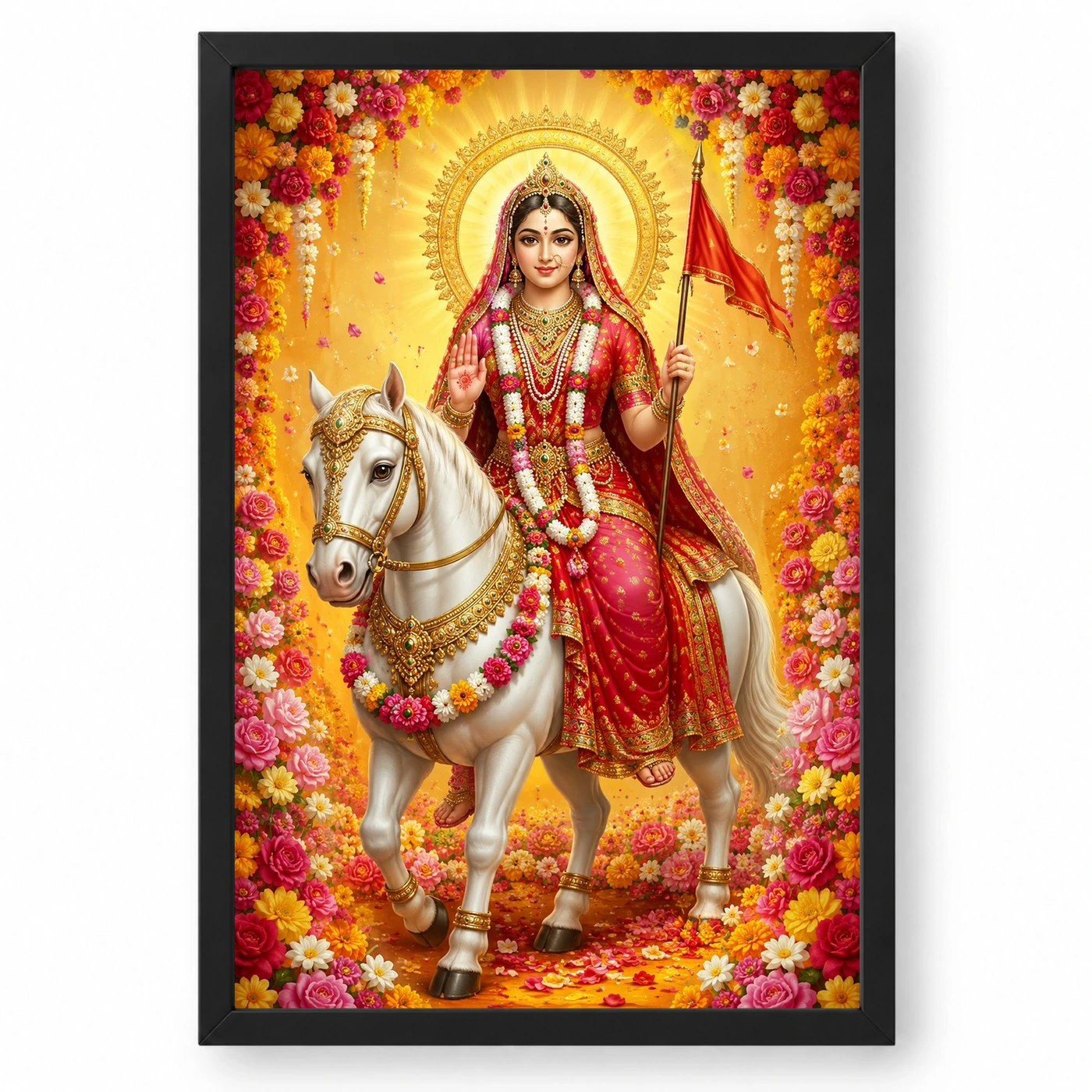 Rani Sati Dadi Grand Festival Flower Decoration Photo Frame