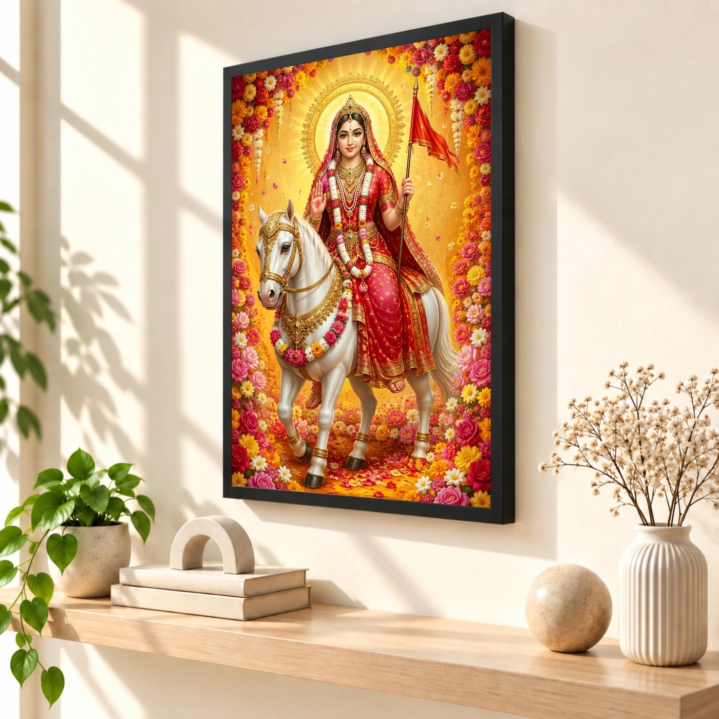 Rani Sati Dadi Grand Festival Flower Decoration Photo Frame, view 2
