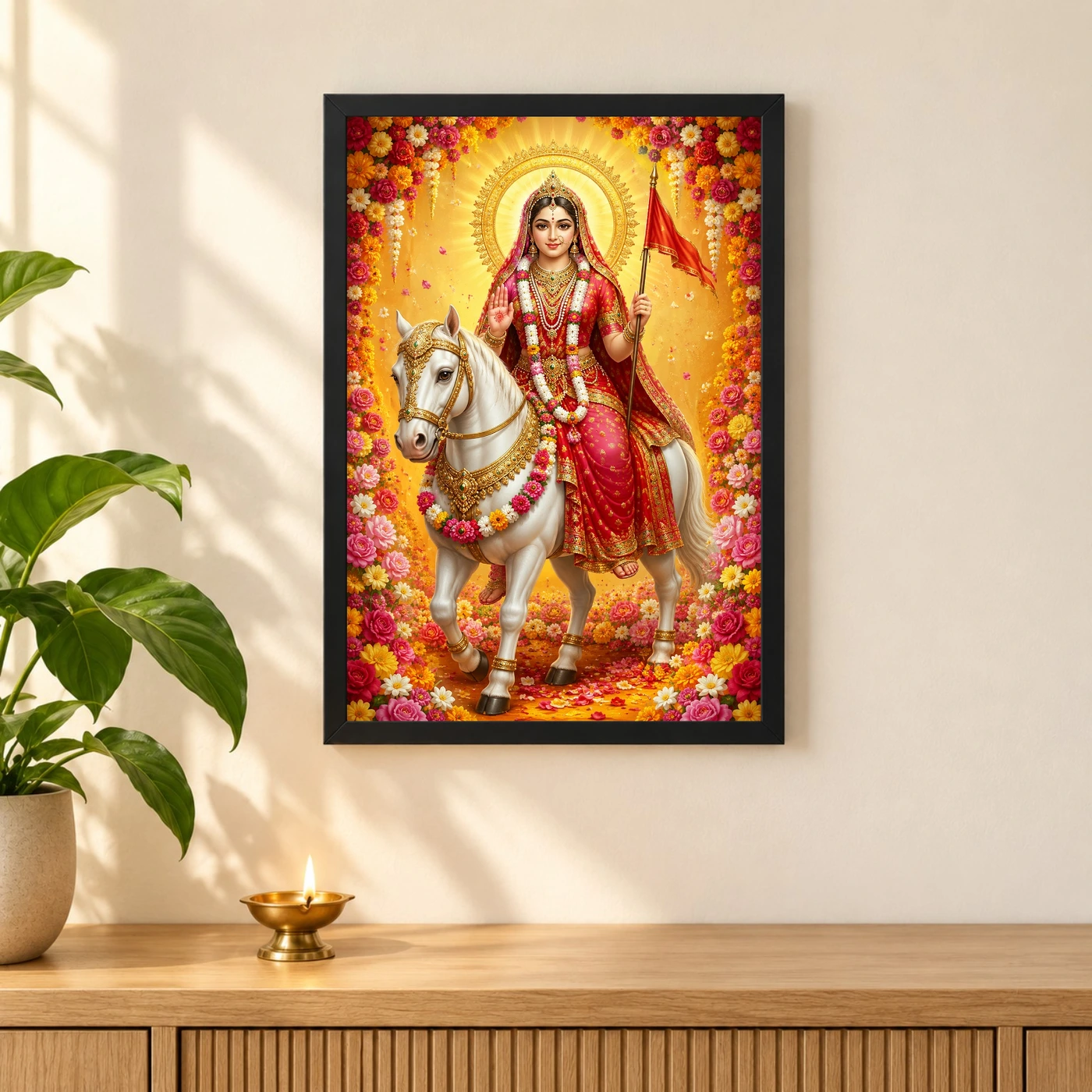 Rani Sati Dadi Grand Festival Flower Decoration Photo Frame, view 3