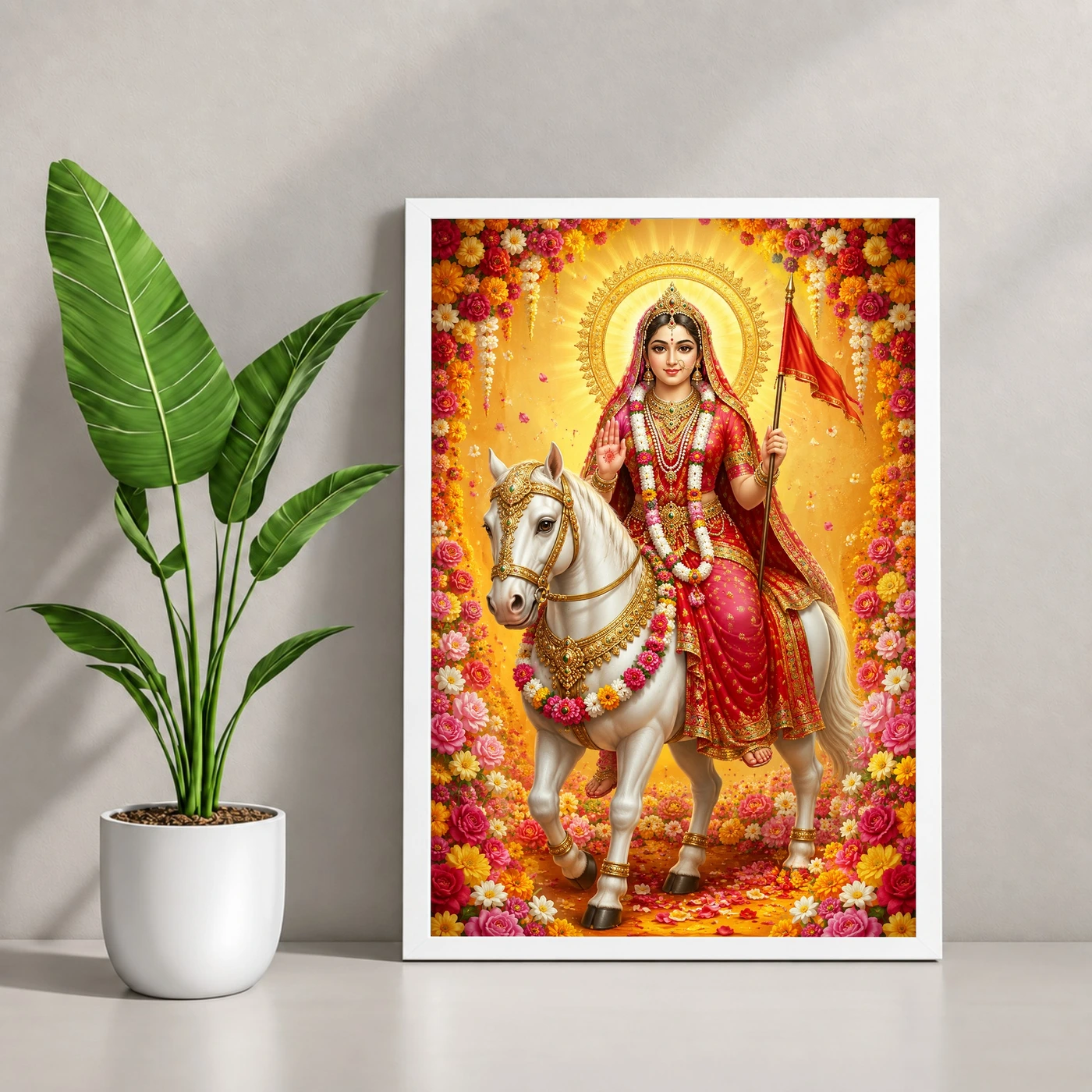 Rani Sati Dadi Grand Festival Flower Decoration Photo Frame, view 4