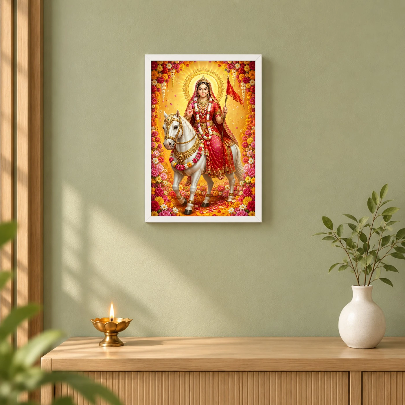 Rani Sati Dadi Grand Festival Flower Decoration Photo Frame, view 6