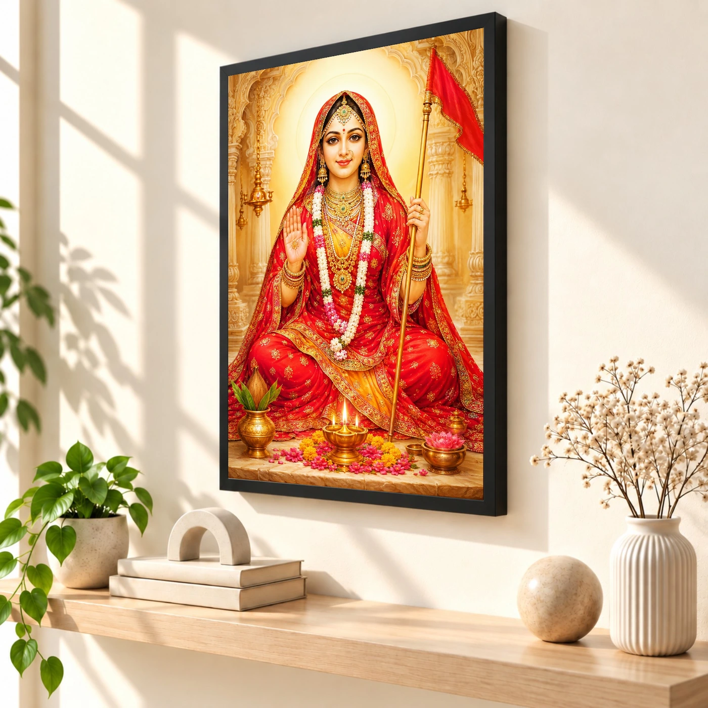Rani Sati Dadi Heritage Temple Architecture Backdrop Photo Frame, view 2