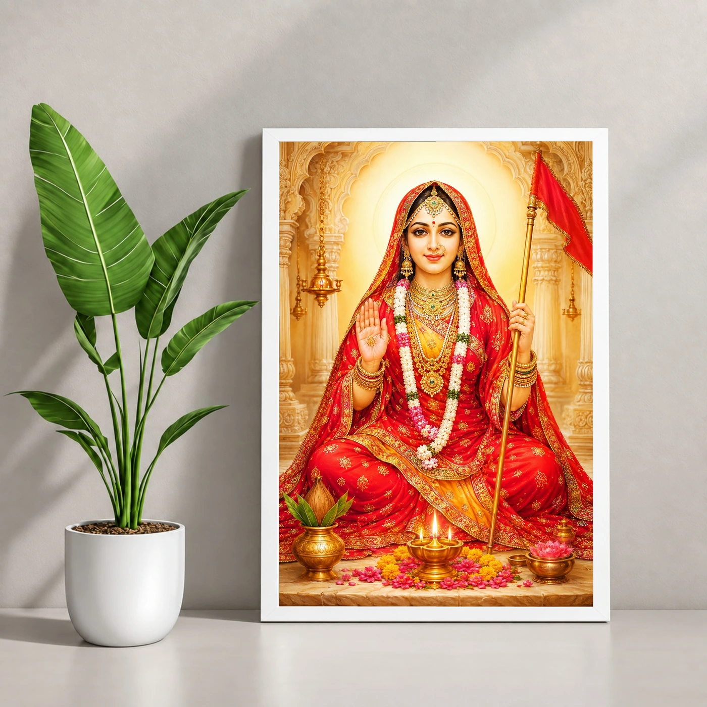 Rani Sati Dadi Heritage Temple Architecture Backdrop Photo Frame, view 4